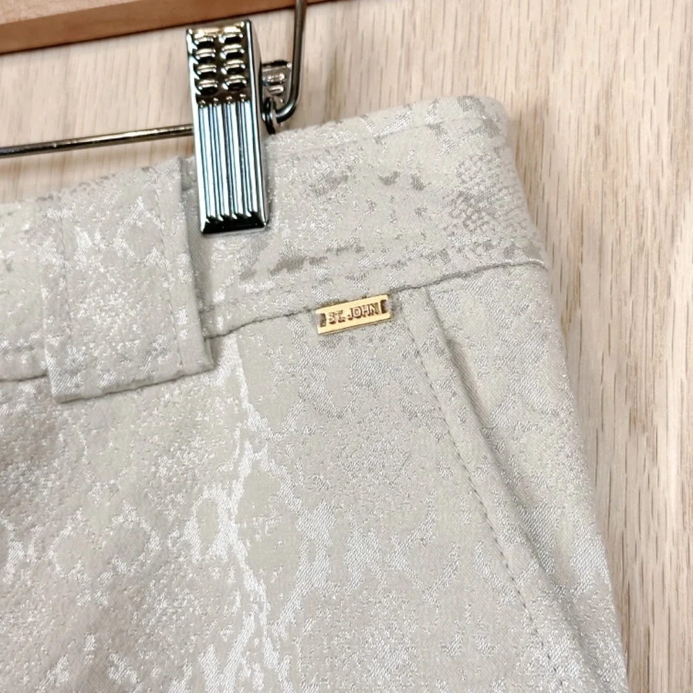 St. John Straight Crop Pants Jacquard Gold - Picture 6 of 10